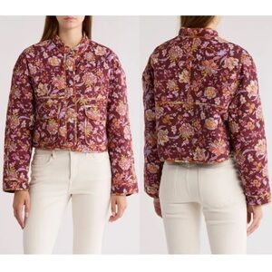 NEW 7 For All Mankind Quilted Printed Jacket Coat Cotton Pattern Size Small